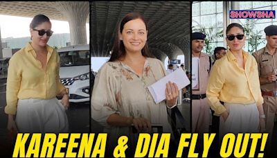 Kareena Kapoor & Dia Mirza Nail The Airport Look As They Fly Out Of Mumbai I WATCH - News18