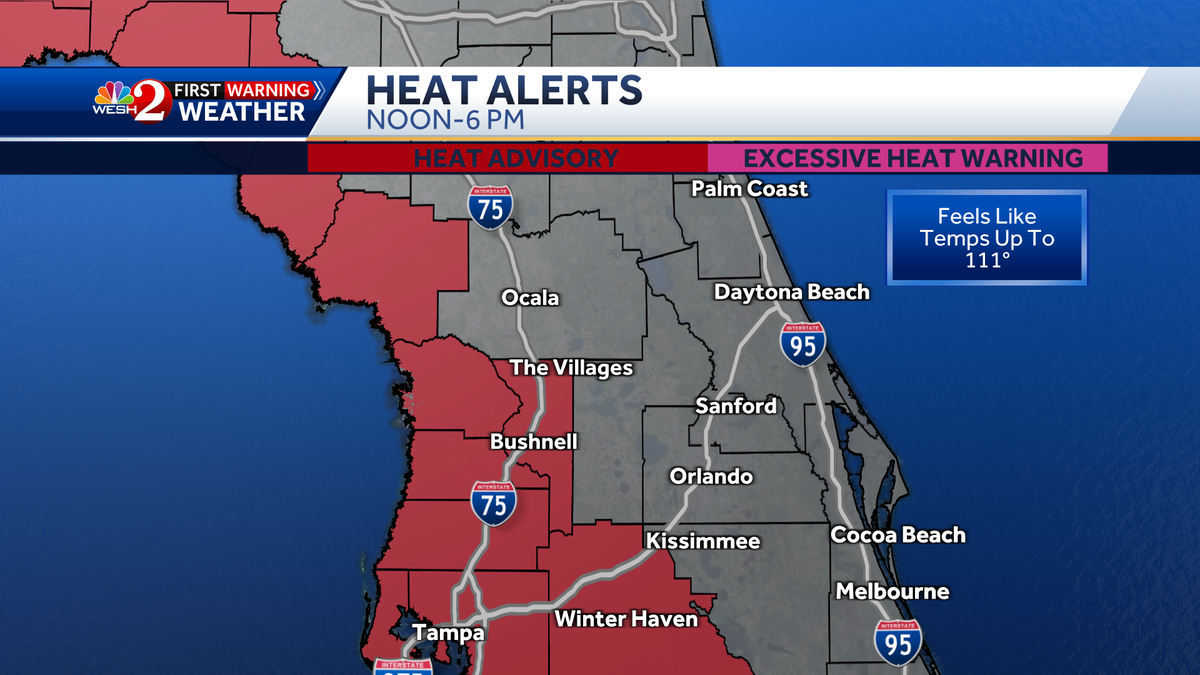 Impact Weather: Dangerous heat to make parts of Central Florida feel like 111 degrees