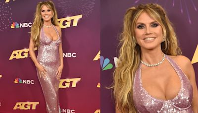 Heidi Klum Shimmers in Tropical Sequin Dress for the ‘America’s Got Talent’ Final Performances Red Carpet