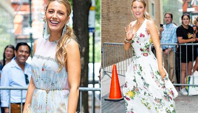 Blake Lively dons two dresses in NYC after launching haircare line