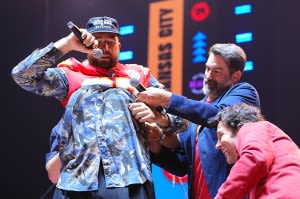 Travis Kelce, Patrick Mahomes Embrace Their ‘Dad Bods’ During Charity Event