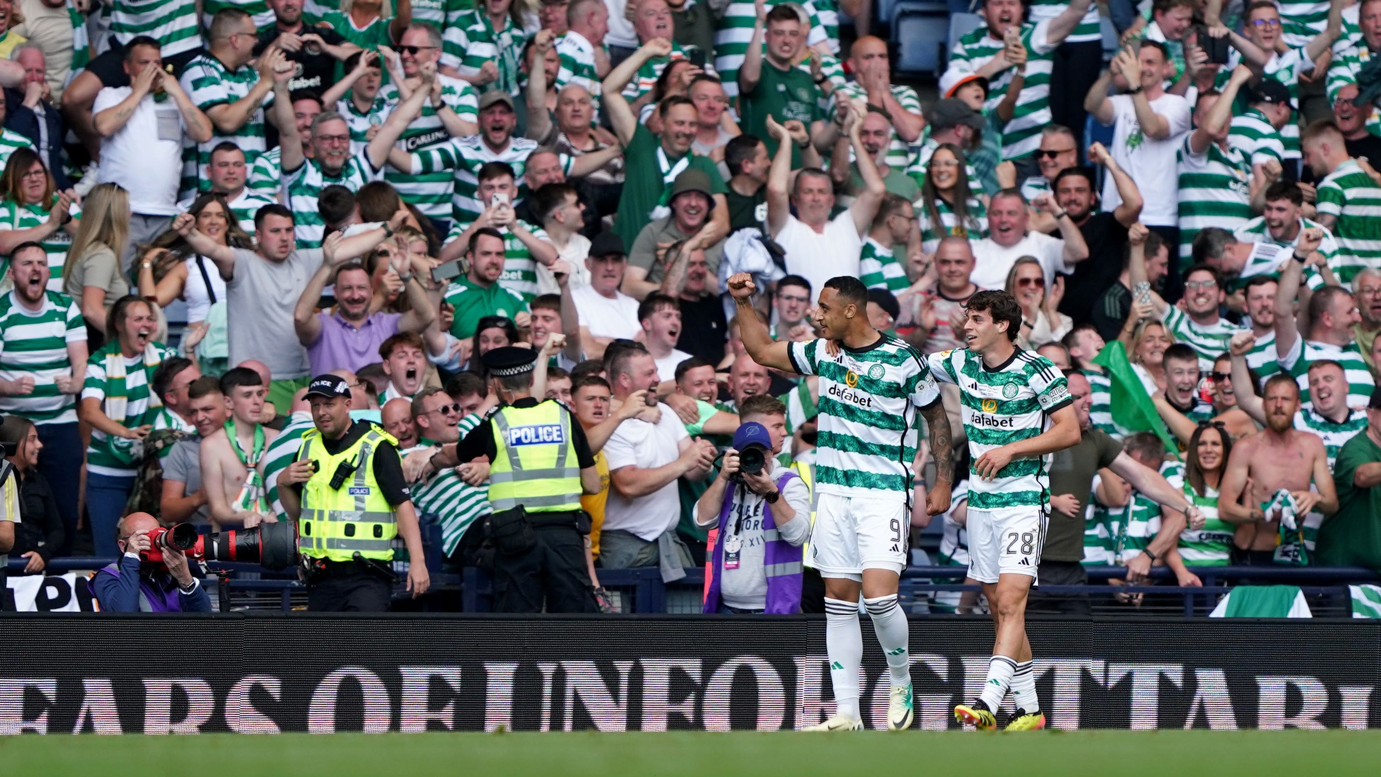 Adam Idah’s last-minute goal sees Celtic beat Rangers in Scottish Cup final