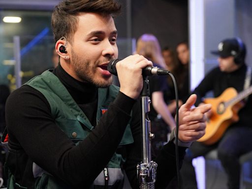 Latin music star Prince Royce gives it up for the band at North to Shore Atlantic City