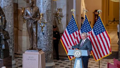 The late Rev. Billy Graham is immortalized in a statue unveiled at the US Capitol