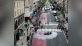 Lewis Hamilton shuts down Fifth Avenue performing doughnuts in F1 car