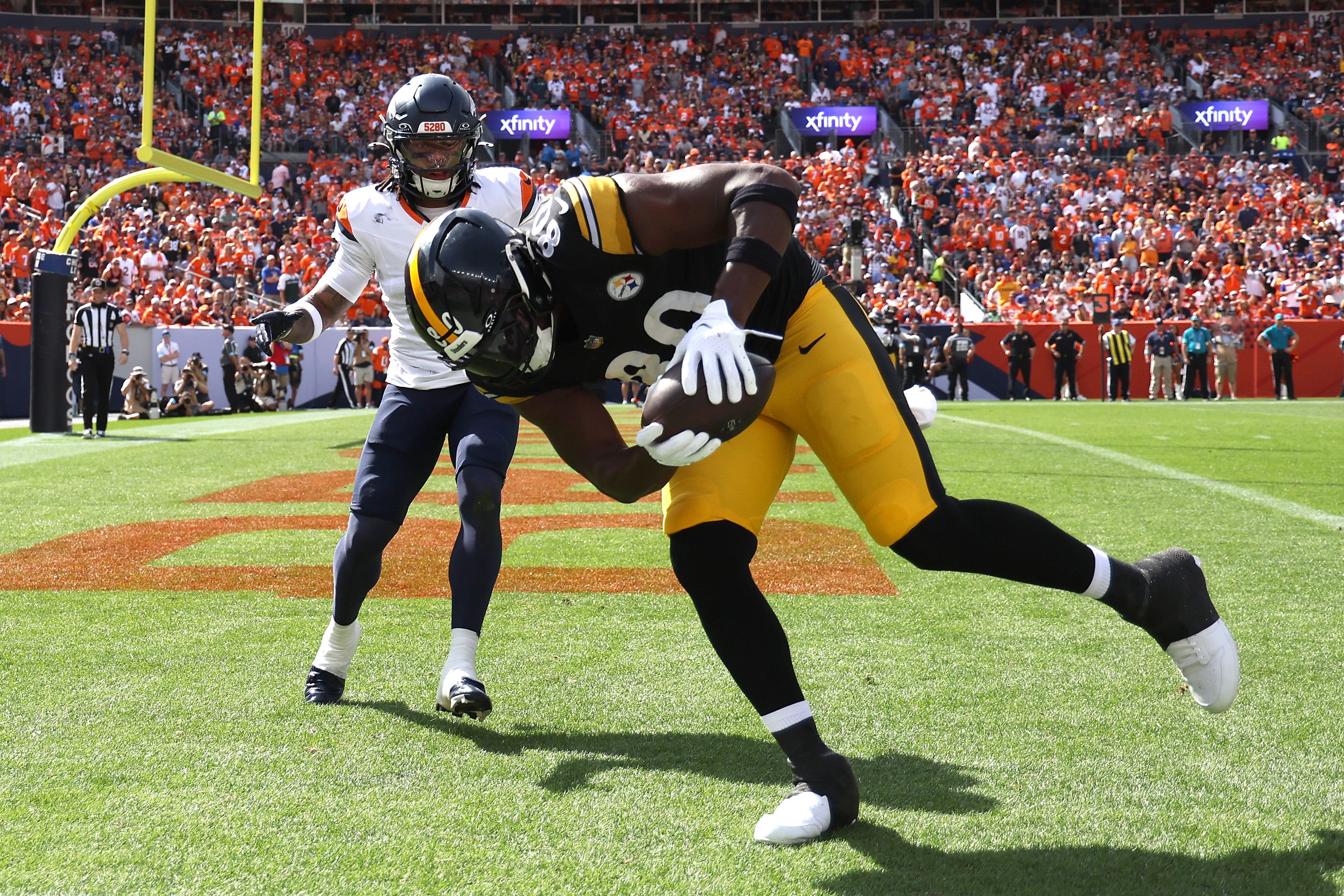 Watch Steelers TE Darnell Washington score his first NFL touchdown