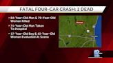 Two dead, one injured in four-car crash in Dodge County
