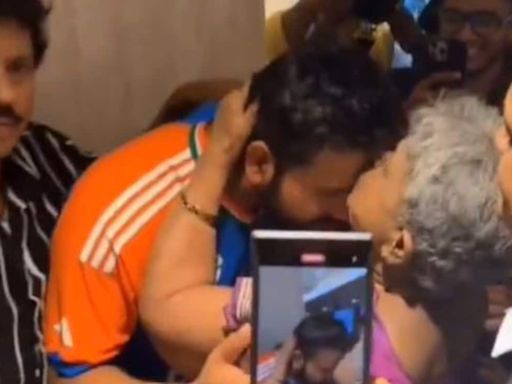 Rohit Sharma's Mother Showers Kisses On Son, India Captain's Reaction Is Gold | Cricket News