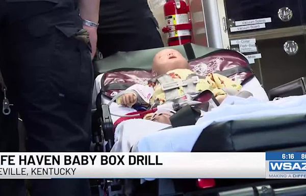 First responders perform mock drill of ‘safe haven baby box’ process