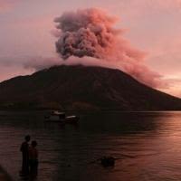 Mount Ruang erupted more than half a dozen times this month