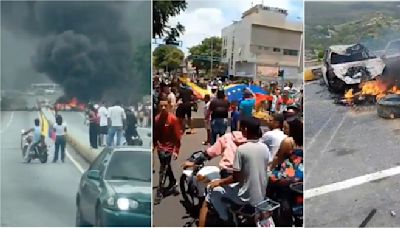 Protestas masivas y bloqueo de carreteras en rechazo a resultados electorales en Venezuela