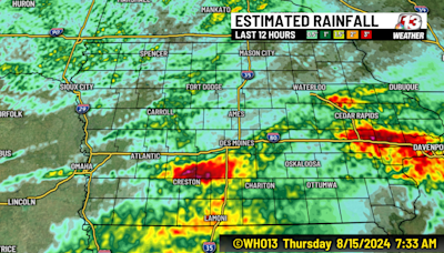 How much rain fell across Iowa overnight