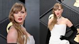 Taylor Swift Wears Custom Strapless Schiaparelli Dress on the 2024 Grammys Red Carpet
