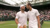 Dimitrov walks to net and ends match after just eight games against Medvedev