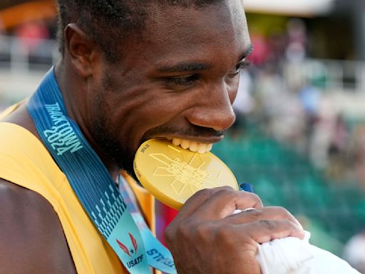 Lyles pushed hard by Bednarek but wins 200 to keep hope of Olympic sprint double alive for Paris