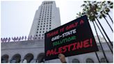 Pro-Palestinian protesters set up camp outside Los Angeles City Hall