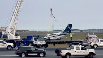 Small plane lands safely at Boston’s Logan airport with just one wheel deployed