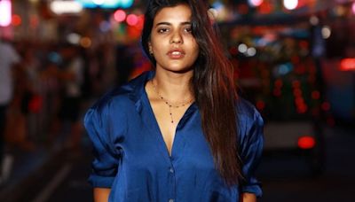 In Pics: Aishwarya Rajesh Ups Her Fashion Game With Her Blue Shirt And Black Pant Look - News18