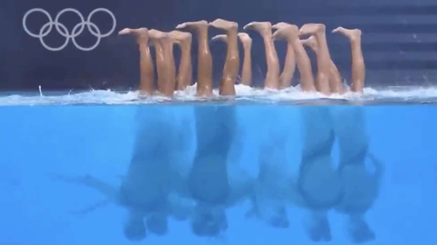 U.S. Artistic Swimming Team Moonwalking While Underwater Is Wildest Video of Olympics