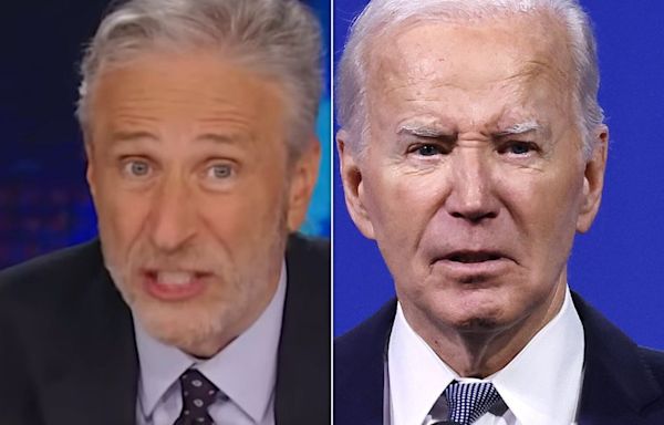 Jon Stewart Has Legendary 1-Word Response To Joe Biden Dropping Out