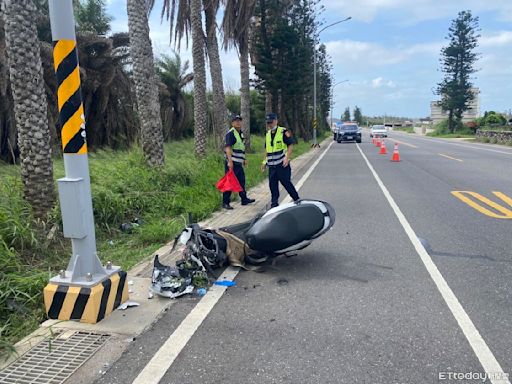 快訊／麻吉相約澎湖遊玩！ 「機車自撞路燈」1死1搶救中