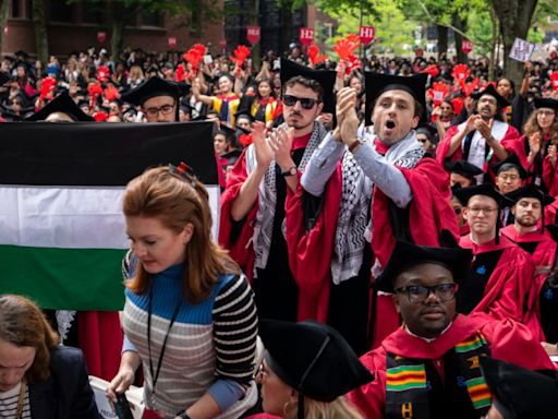 Harvard graduates walk out of commencement after weeks of protests