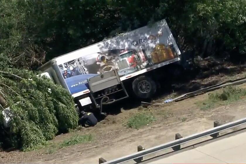 Highway cleanup worker killed when box truck crashes into crew along 71 Freeway