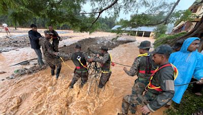 影/印度南部暴雨山崩！罹難人數上修至56死 數百人仍受困