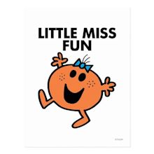 Little Miss Fun Waving Joyously Postcard | Zazzle | Little miss books ...