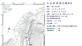 快訊／台東19：11規模4.0地震 最大震度3級