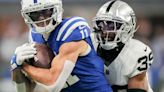 Indianapolis Colts wide receiver Michael Pittman Jr. leaves practice after collision