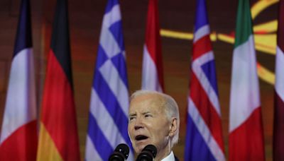 Biden pledges new air defense for Ukraine in NATO address