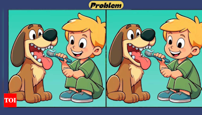 Optical Illusion: Can you spot 3 differences in this brushing the teeth picture? | - Times of India