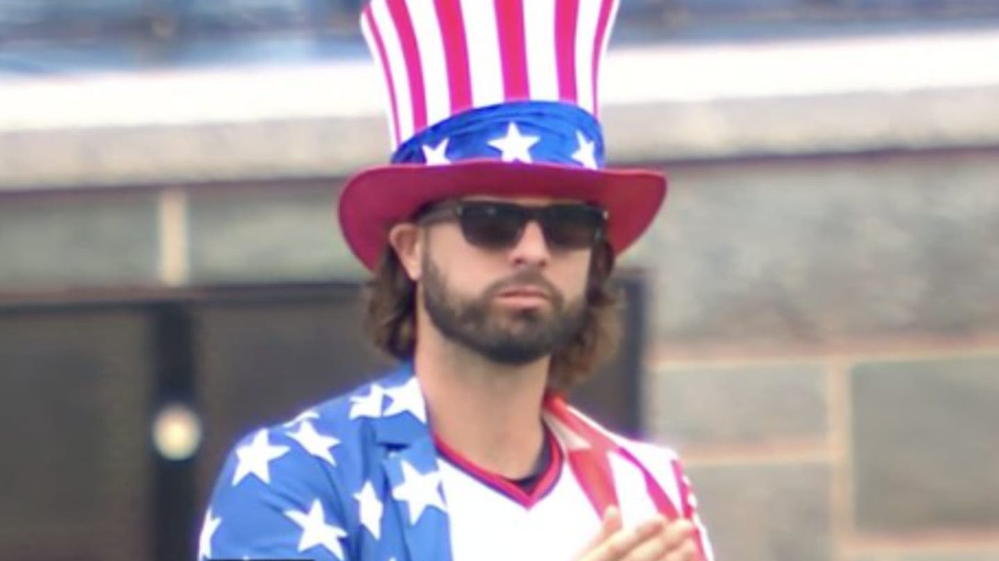 Jesse Winker Celebrated July 4th by Wearing Patriotic Suit After Clutch Homer