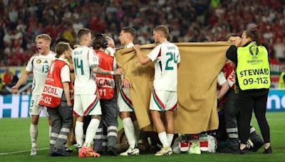 Euro 2024: Hungary's Barnabas Varga stretchered off after horrific collision against Scotland