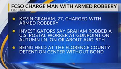 Man accused of robbing Florence County mail carrier at gunpoint