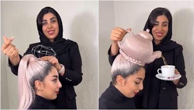 Iranian woman creates ‘teapot’ hairstyle but video ends with a ‘disaster’. Here’s why