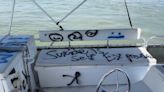 Salty Sam's Marina pontoon boat vandalized