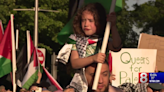 Pro-Palestinian protesters march through New Haven streets