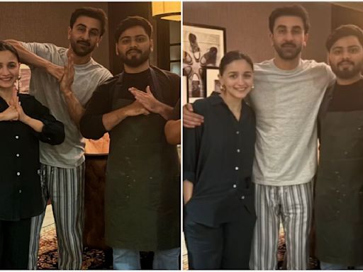 Inside Ranbir Kapoor's 42nd Birthday Celebrations: RK poses in simple t-shirt and pajamas as he holds Alia Bhatt close; PICS