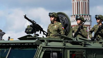 CORRECTION Russia Victory Day Parade Rehearsal