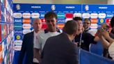 WATCH: Lamine Yamal goes to troll Kylian Mbappe in press conference before Spain official intervenes