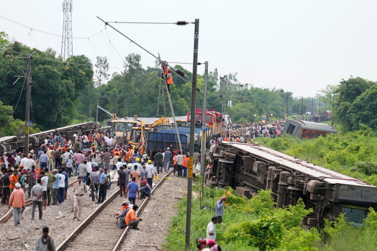 Passenger train derails in India, killing at least 2 passengers and injuring 20 others