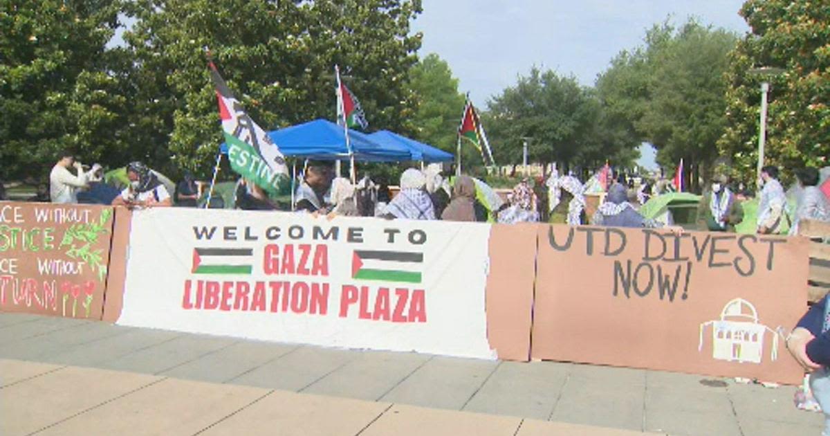 Gaza protest encampment set up at University of Texas at Dallas campus