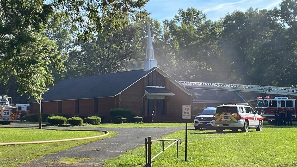 Fire crews responds to fire at east Charlotte church