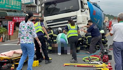 南投竹山婦人過馬路遭槽車撞輾 傷重需截肢