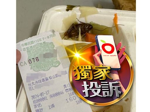 獨家投訴｜知名滷肉飯便當打開驚見「整隻」蟑螂 民眾嚇傻！老闆不停道歉｜壹蘋新聞網