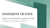 ...Secretary of State Has Certified the Results of the California March 5, 2024, Presidential Primary Election – President Joe Biden ...