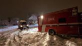 Watch: Aurora fire crews rescue ambulance that got stuck in inches of snow