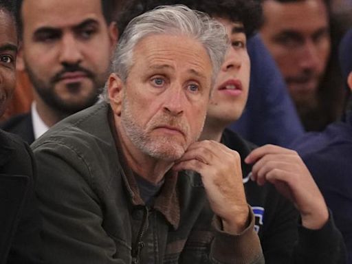 Hilarious angle shows Jon Stewart stunned by Tyrese Maxey's season-saving three | Sporting News